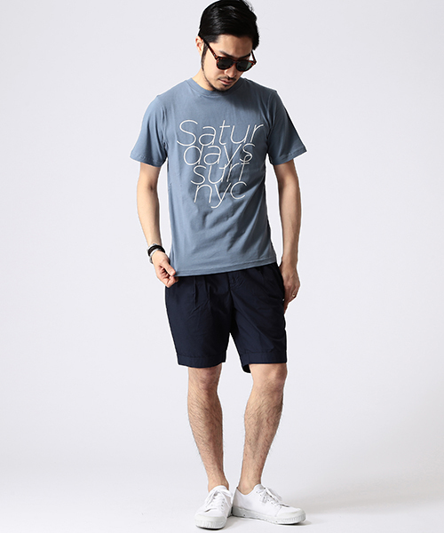 Saturdays NYC（サタデーズ ニューヨークシティ ）の「○SATURDAYS SURF NYC / ON TOP OF EACH OTHER（Tシャツ/カットソー・メンズ・ホワイト/ブルー系その他/イエロー・LARGE/X-SMALL/SMALL/MEDIUM）」の15枚目の写真
