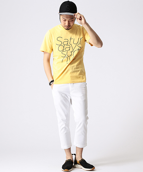 Saturdays NYC（サタデーズ ニューヨークシティ ）の「○SATURDAYS SURF NYC / ON TOP OF EACH OTHER（Tシャツ/カットソー・メンズ・ホワイト/ブルー系その他/イエロー・LARGE/X-SMALL/SMALL/MEDIUM）」の16枚目の写真