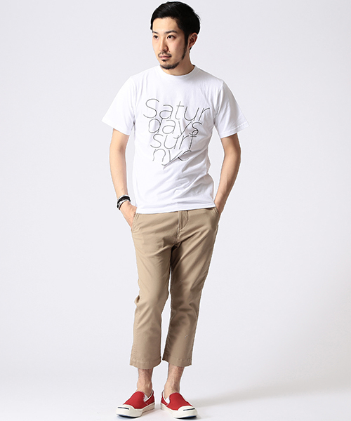 Saturdays NYC（サタデーズ ニューヨークシティ ）の「○SATURDAYS SURF NYC / ON TOP OF EACH OTHER（Tシャツ/カットソー・メンズ・ホワイト/ブルー系その他/イエロー・LARGE/X-SMALL/SMALL/MEDIUM）」の17枚目の写真
