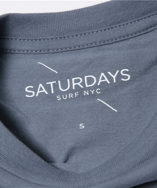 Saturdays NYC（サタデーズ ニューヨークシティ ）の「○SATURDAYS SURF NYC / ON TOP OF EACH OTHER（Tシャツ/カットソー・メンズ・ホワイト/ブルー系その他/イエロー・LARGE/X-SMALL/SMALL/MEDIUM）」の10枚目の写真