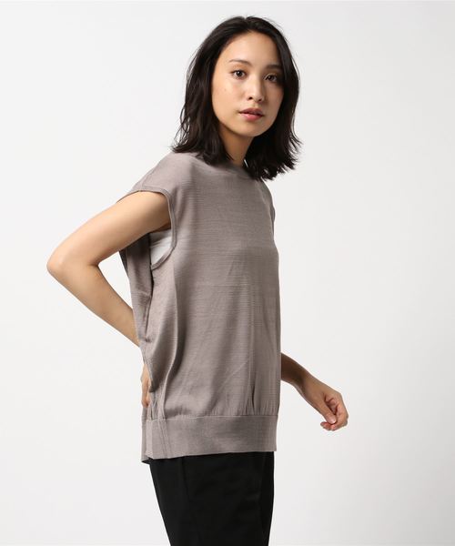 JETSET SOLO PLUS (ジェットセットソロプラス)の「テンセル混マチスリーブニット(ニット/セーター・レディース・パープル/ネイビー/グレイッシュベージュ・FREE)」の6枚目の写真