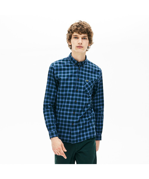 LACOSTE�i���R�X�e�j�́u�R�b�g���T�[�W�{�^���_�E���`�F�b�N�V���c�i�V���c/�u���E�X�j�v�b�u���[