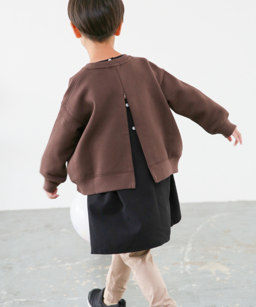 LOWRYS FARM（ローリーズファーム）の「ウラケクルーZIPプルオーバー　855557（スウェット・キッズ・アイボリー/ブラウン/パープル/ベージュ/ブラック/グリーン系その他・110/120/130/MEDIUM/LARGE/X-LARGE）」の3枚目の写真