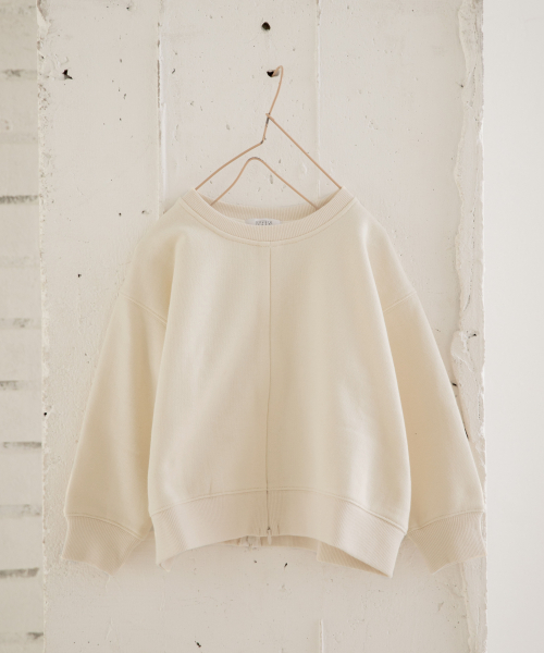 LOWRYS FARM（ローリーズファーム）の「ウラケクルーZIPプルオーバー　855557（スウェット・キッズ・アイボリー/ブラウン/パープル/ベージュ/ブラック/グリーン系その他・110/120/130/MEDIUM/LARGE/X-LARGE）」の2枚目の写真