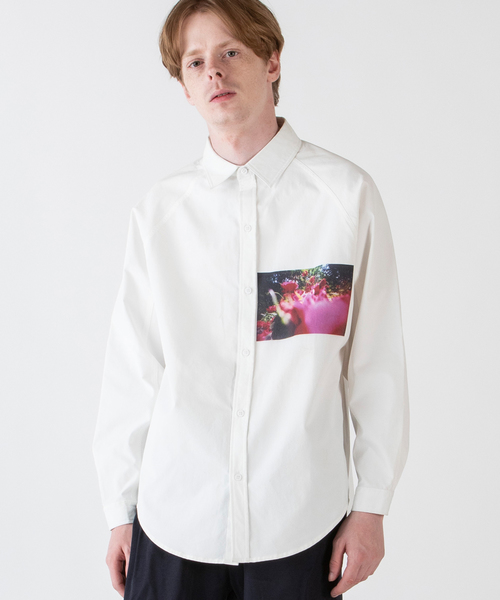 rehacer(レアセル)の「rehacer : × MAKI KAORU Journal #37 Wide Shirt / マキカオル コラボ ジャーナル #37 ワイドシャツ(シャツ/ブラウス・メンズ・ホワイト/ブラック・SMALL/MEDIUM/LARGE)」の1枚目の写真