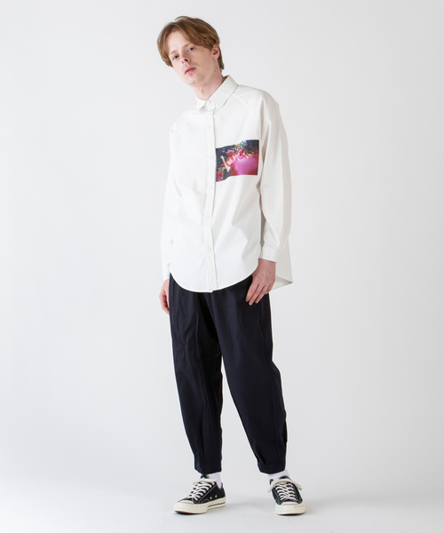 rehacer(レアセル)の「rehacer : × MAKI KAORU Journal #37 Wide Shirt / マキカオル コラボ ジャーナル #37 ワイドシャツ(シャツ/ブラウス・メンズ・ホワイト/ブラック・SMALL/MEDIUM/LARGE)」の5枚目の写真