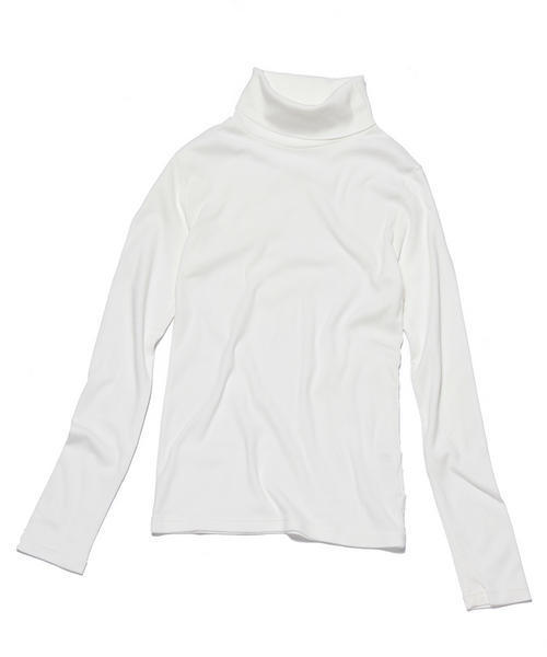 Ray BEAMS(レイビームス)の「Ray BEAMS / コットン フライス タートルネック(Tシャツ/カットソー・レディース・オフホワイト/シルバー/ブラック・ONE SIZE)」の13枚目の写真