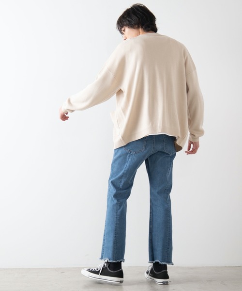 WEGO(ウィゴー)の「WEGO/ノーカラーカーディガン(カーディガン/ボレロ・メンズ・ピンク/ブラック/ベージュ・MEDIUM/LARGE)」の8枚目の写真