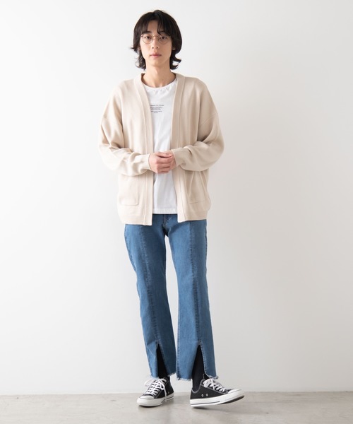 WEGO(ウィゴー)の「WEGO/ノーカラーカーディガン(カーディガン/ボレロ・メンズ・ピンク/ブラック/ベージュ・MEDIUM/LARGE)」の9枚目の写真