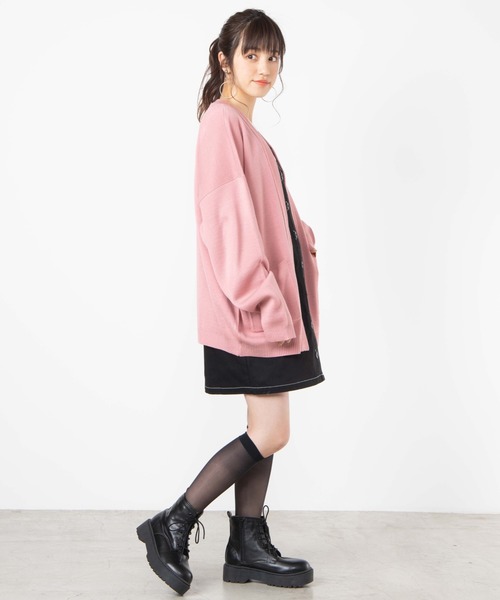 WEGO(ウィゴー)の「WEGO/ノーカラーカーディガン(カーディガン/ボレロ・メンズ・ピンク/ブラック/ベージュ・MEDIUM/LARGE)」の11枚目の写真