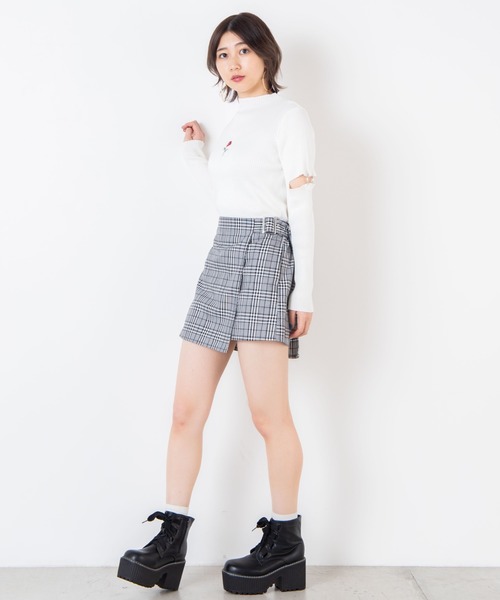 WEGO（ウィゴー）の「WEGO/ベルトラップスカパン（スカート・レディース・ブラック/グレー系その他2/ベージュ系その他2・FREE）」の7枚目の写真