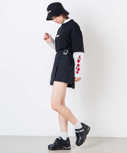 WEGO（ウィゴー）の「WEGO/ベルトラップスカパン（スカート・レディース・ブラック/グレー系その他2/ベージュ系その他2・FREE）」の4枚目の写真