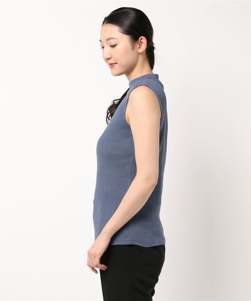 PAGEBOY(ページボーイ)の「ハイネックリブノースリ(Tシャツ/カットソー・レディース・サックスブルー/ホワイト系その他/ブラック/オフホワイト・FREE)」の5枚目の写真