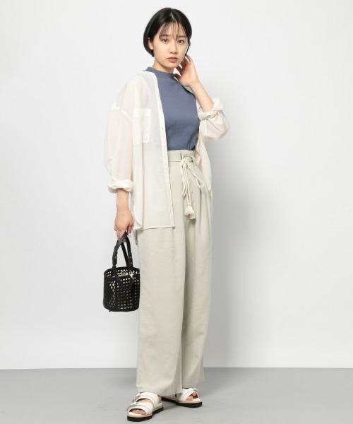 PAGEBOY(ページボーイ)の「ハイネックリブノースリ(Tシャツ/カットソー・レディース・サックスブルー/ホワイト系その他/ブラック/オフホワイト・FREE)」の15枚目の写真