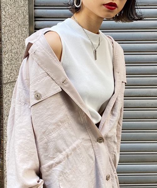 PAGEBOY(ページボーイ)の「ハイネックリブノースリ(Tシャツ/カットソー・レディース・サックスブルー/ホワイト系その他/ブラック/オフホワイト・FREE)」の21枚目の写真