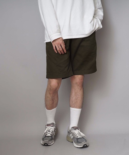 Champion（チャンピオン）の「【CHAMPION/チャンピオン】リアルな古着の表情を追求したガーメントウォッシュ加工 膝丈 ブランドロゴ入り ツイルショーツ Ｃ３－Ｈ５１８（その他パンツ・メンズ・ブラック/ベージュ/ネイビー/カーキ/ホワイト・MEDIUM/LARGE/X-LARGE）」の4枚目の写真