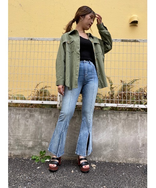 one way（ワンウェイ）の「ＣＰＯシャツムジ（シャツ/ブラウス・レディース・ホワイト/ダークグリーン/ベージュ/ピンク・FREE）」の10枚目の写真