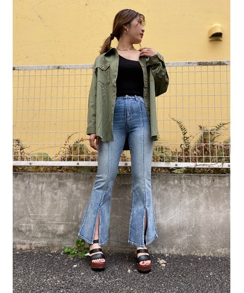 one way（ワンウェイ）の「ＣＰＯシャツムジ（シャツ/ブラウス・レディース・ホワイト/ダークグリーン/ベージュ/ピンク・FREE）」の5枚目の写真