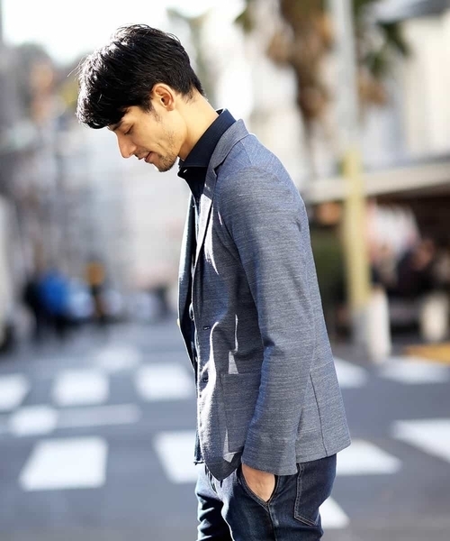MICHEL KLEIN HOMME   （ミッシェルクランオム）の「カノコジャガード（カットジャケット）（テーラードジャケット・メンズ・ネイビー/ブラック・SMALL/MEDIUM/LARGE/X-LARGE/48/46）」の7枚目の写真