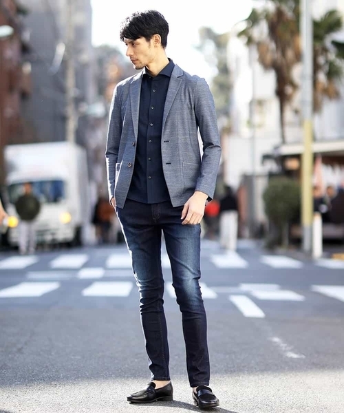 MICHEL KLEIN HOMME   （ミッシェルクランオム）の「カノコジャガード（カットジャケット）（テーラードジャケット・メンズ・ネイビー/ブラック・SMALL/MEDIUM/LARGE/X-LARGE/48/46）」の14枚目の写真