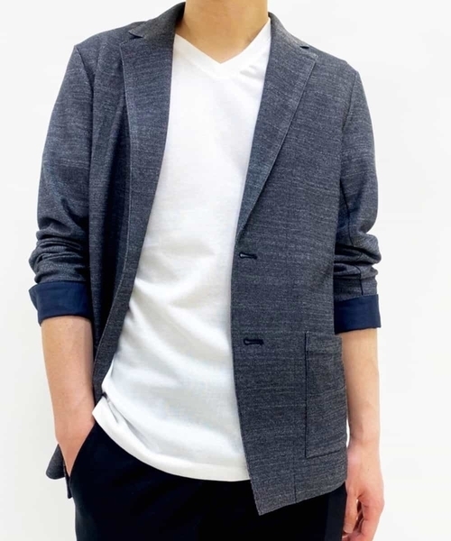 MICHEL KLEIN HOMME   （ミッシェルクランオム）の「カノコジャガード（カットジャケット）（テーラードジャケット・メンズ・ネイビー/ブラック・SMALL/MEDIUM/LARGE/X-LARGE/48/46）」の17枚目の写真