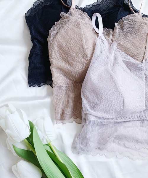CLEA(クレア)の「カップ付き メロウ レース キャミソール(キャミソール・レディース・ブラック/ライトグレー/ベージュ・FREE)」の9枚目の写真
