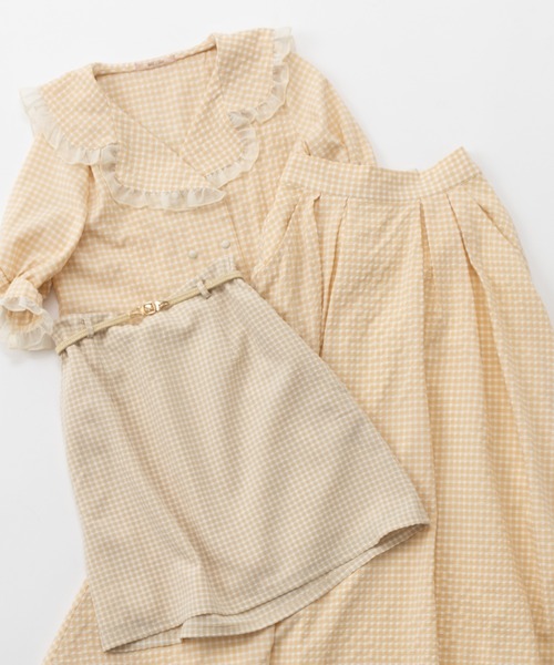 one after another NICE CLAUP（ワンアフターアナザーナイスクラップ）の「【Web限定】ベルト付き台形ミニスカート（スカート・レディース・ブラック/ベージュ/オフホワイト・FREE）」の13枚目の写真