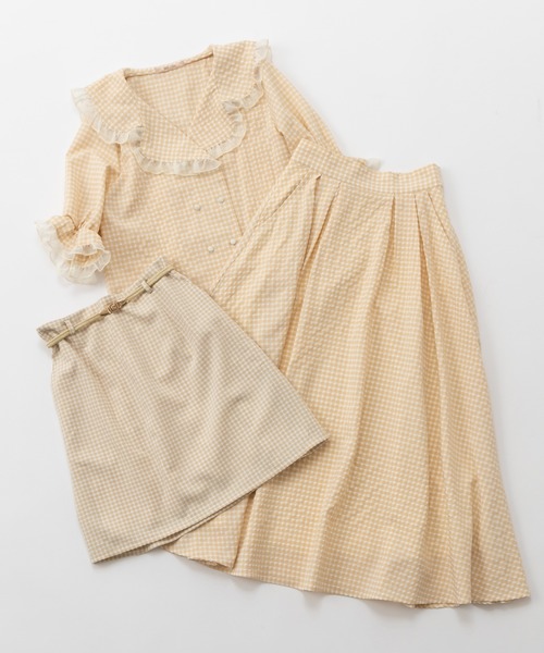 one after another NICE CLAUP（ワンアフターアナザーナイスクラップ）の「【Web限定】ベルト付き台形ミニスカート（スカート・レディース・ブラック/ベージュ/オフホワイト・FREE）」の12枚目の写真