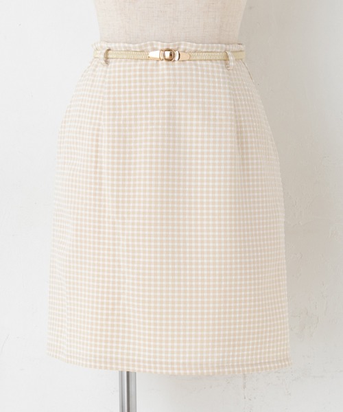 one after another NICE CLAUP（ワンアフターアナザーナイスクラップ）の「【Web限定】ベルト付き台形ミニスカート（スカート・レディース・ブラック/ベージュ/オフホワイト・FREE）」の15枚目の写真