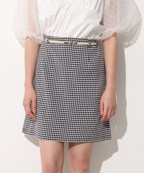 one after another NICE CLAUP（ワンアフターアナザーナイスクラップ）の「【Web限定】ベルト付き台形ミニスカート（スカート・レディース・ブラック/ベージュ/オフホワイト・FREE）」の22枚目の写真