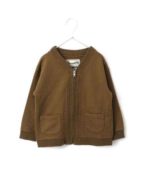 MAKE YOUR DAY（メイクユアデイ）の「裏毛ジップアップカーディガン■80～140cm（カーディガン/ボレロ・キッズ・チャコールグレー/ブルー/ブラウン・140/90/110/120/80/130/100）」の3枚目の写真