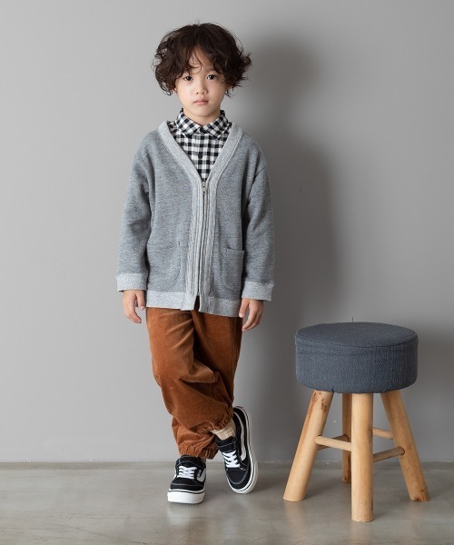 MAKE YOUR DAY（メイクユアデイ）の「裏毛ジップアップカーディガン■80～140cm（カーディガン/ボレロ・キッズ・チャコールグレー/ブルー/ブラウン・140/90/110/120/80/130/100）」の14枚目の写真