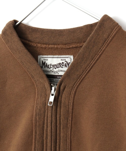 MAKE YOUR DAY（メイクユアデイ）の「裏毛ジップアップカーディガン■80～140cm（カーディガン/ボレロ・キッズ・チャコールグレー/ブルー/ブラウン・140/90/110/120/80/130/100）」の7枚目の写真