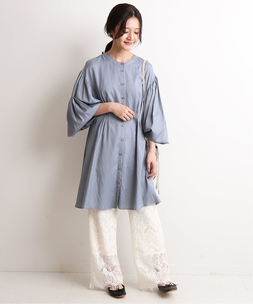 SLOBE IENA(スローブイエナ)の「ケミカルレースフレアパンツ【手洗い可能】◆(その他パンツ・レディース・チャコールグレー/アイボリー・36/38)」の5枚目の写真