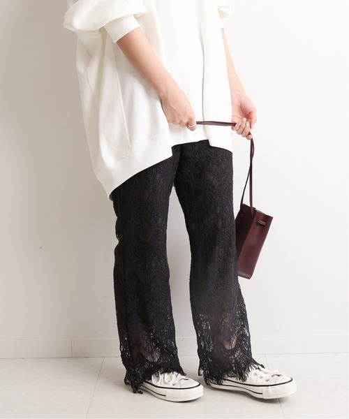 SLOBE IENA(スローブイエナ)の「ケミカルレースフレアパンツ【手洗い可能】◆(その他パンツ・レディース・チャコールグレー/アイボリー・36/38)」の21枚目の写真