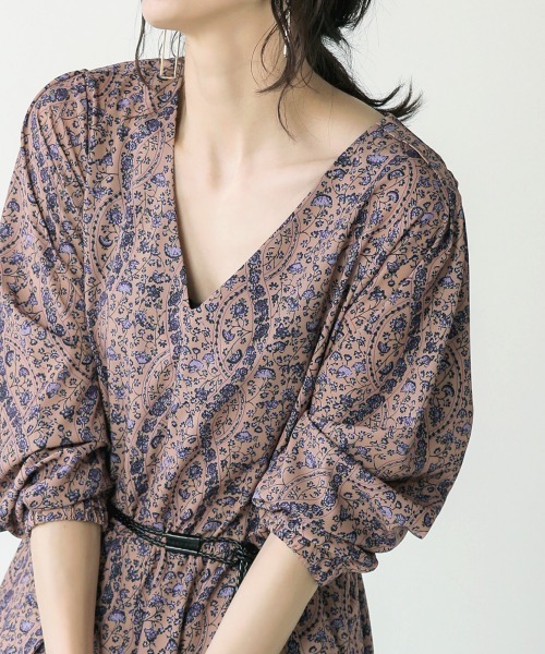 Bou Jeloud（ブージュルード）の「ベルト付ウエストマークワンピース（ワンピース・レディース・キャメル/ベージュ/ブラック・38）」の9枚目の写真