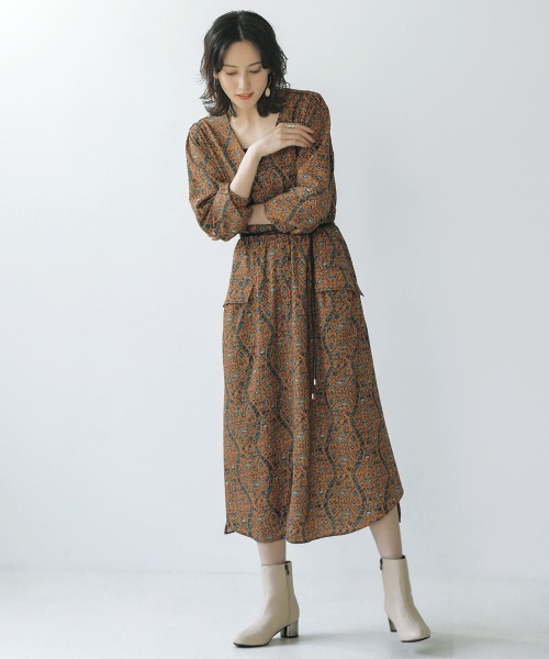 Bou Jeloud（ブージュルード）の「ベルト付ウエストマークワンピース（ワンピース・レディース・キャメル/ベージュ/ブラック・38）」の21枚目の写真