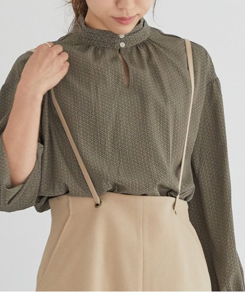 セール レトロ柄スタンドタック衿ブラウス シャツ ブラウス Doux Archives ドゥアルシーヴ のファッション通販 Zozotown