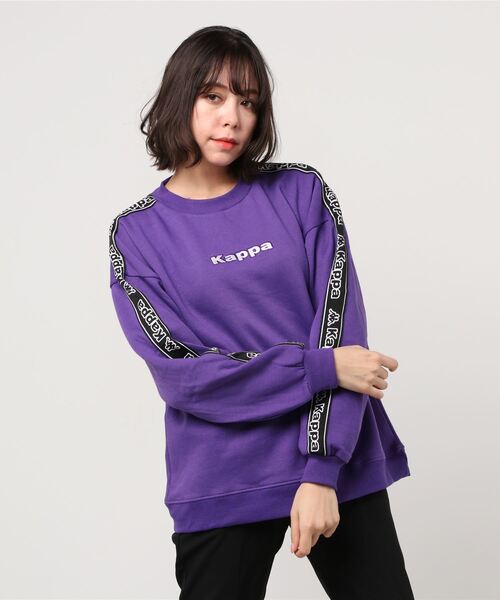 Kappa（カッパ）の「肩ニットテープ仕様トレーナー（スウェット・レディース・パープル/ブラウン/ブラック・フリー）」の20枚目の写真