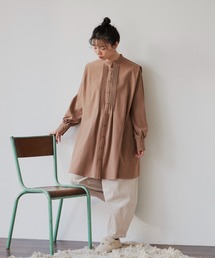 ピンタックチュニックブラウス