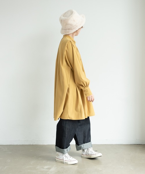 MERLOT（メルロー）の「ピンタックチュニックブラウス（シャツ/ブラウス・レディース・アイボリー/ブラック/モカ/マスタード・FREE）」の7枚目の写真