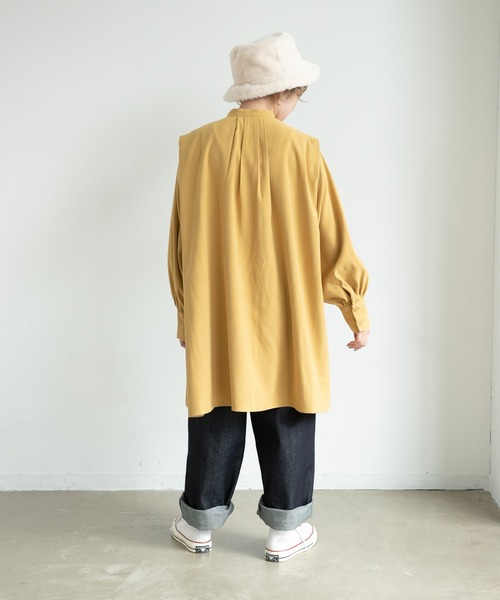 MERLOT（メルロー）の「ピンタックチュニックブラウス（シャツ/ブラウス・レディース・アイボリー/ブラック/モカ/マスタード・FREE）」の8枚目の写真