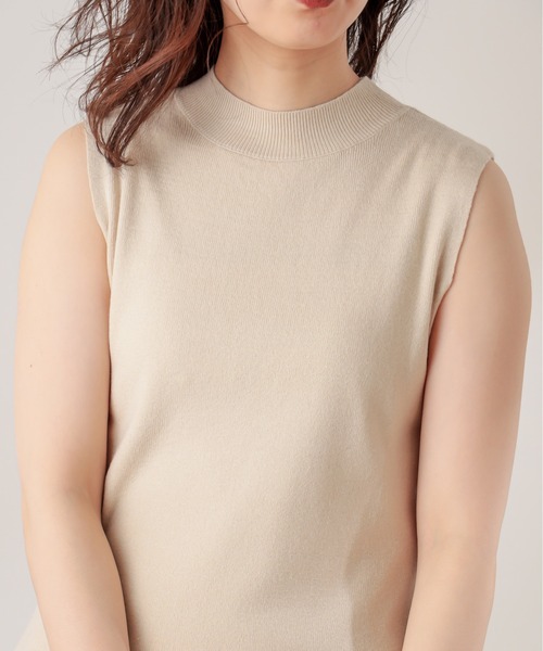 natural couture（ナチュラルクチュール）の「クロスニット+ノースリワンピースセット（ワンピース・レディース・カーキ/アイボリー/モカ・FREE）」の19枚目の写真