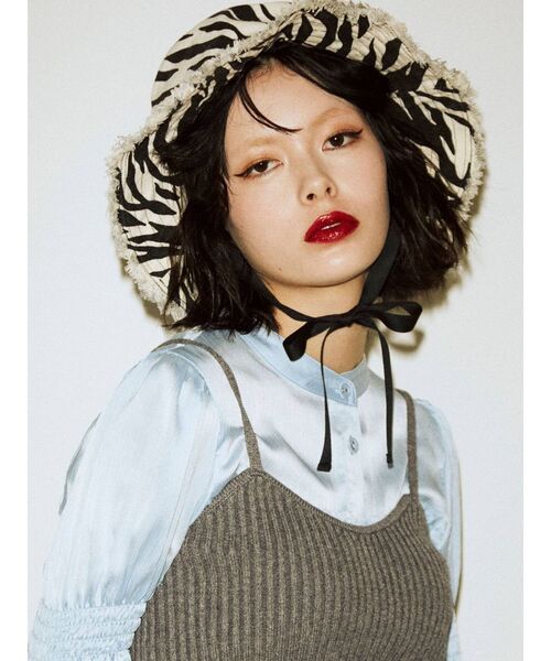 jouetie（ジュエティ）の「フリンジバケットハット（ハット・レディース・ブラック/ラベンダー/その他1・FREE）」の3枚目の写真