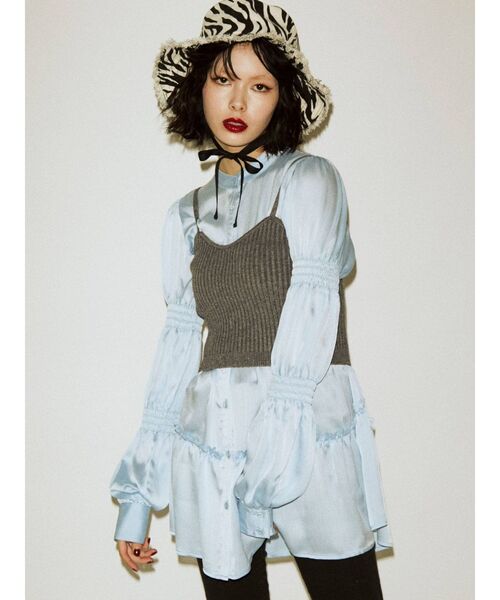 jouetie（ジュエティ）の「フリンジバケットハット（ハット・レディース・ブラック/ラベンダー/その他1・FREE）」の5枚目の写真