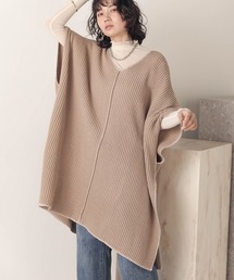【WEB限定】ワッフル編みニットポンチョ