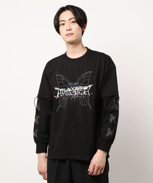 WESTBOY（ウエストボーイ）の「【WB ORIGINALS】Butterfly Printed Long-sleeve T-shirt（Tシャツ/カットソー・メンズ・ホワイト/ブラック・M/L/XL）」の10枚目の写真