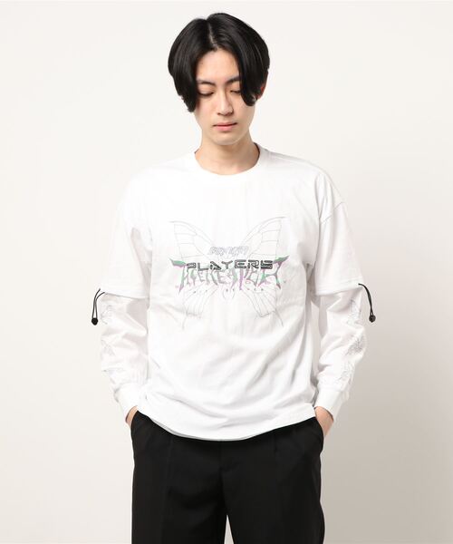 WESTBOY（ウエストボーイ）の「【WB ORIGINALS】Butterfly Printed Long-sleeve T-shirt（Tシャツ/カットソー・メンズ・ホワイト/ブラック・M/L/XL）」の17枚目の写真
