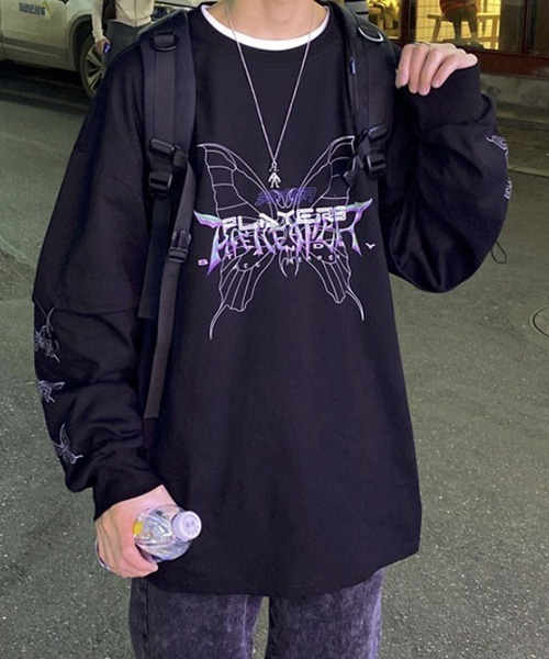 WESTBOY（ウエストボーイ）の「【WB ORIGINALS】Butterfly Printed Long-sleeve T-shirt（Tシャツ/カットソー・メンズ・ホワイト/ブラック・M/L/XL）」の14枚目の写真