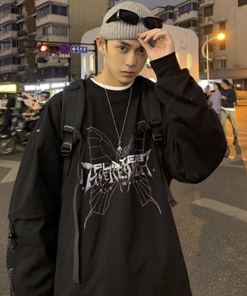 WESTBOY（ウエストボーイ）の「【WB ORIGINALS】Butterfly Printed Long-sleeve T-shirt（Tシャツ/カットソー・メンズ・ホワイト/ブラック・M/L/XL）」の22枚目の写真